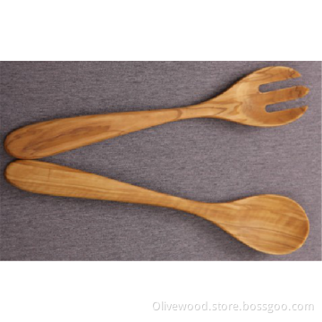 Olive Wood Salad Sever Set Of 2 -12"